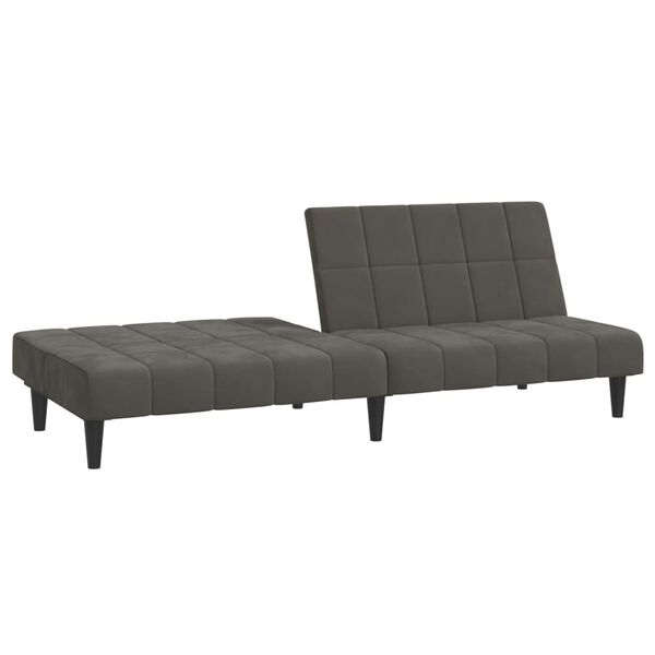 vidaXL 2-Seater Sofa Bed Dark Grey Velvet