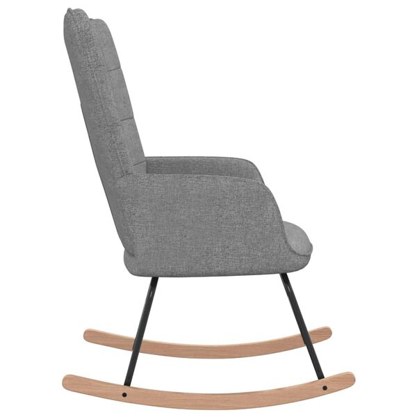 vidaXL Rocking Chair Light Grey Fabric