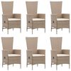 vidaXL 7 Piece Garden Dining Set Poly Rattan Beige