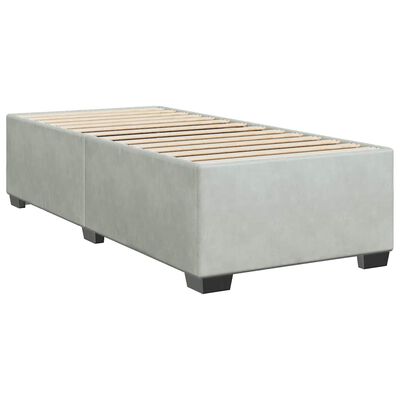vidaXL Bed Frame without Mattress Light Grey Twin Velvet