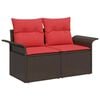 vidaXL Garden Sofa Set 8 pcs Brown and red 297.5 x 187.5 x 85 cm