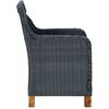 vidaXL 7 Piece Outdoor Dining Set with Cushions Poly Rattan Light Grey