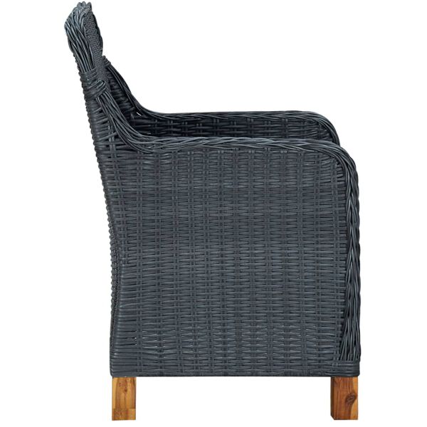 vidaXL 7 Piece Outdoor Dining Set with Cushions Poly Rattan Light Grey