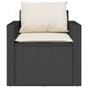 vidaXL 4 Piece Garden Sofa Set with Cushions Black Poly Rattan