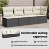 vidaXL Garden Sofa with Cushions 4-Seater Black Poly Rattan