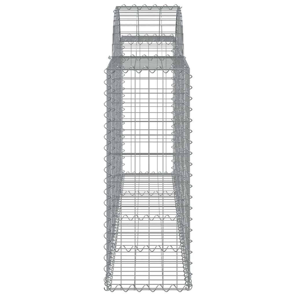 vidaXL Arched Gabion Baskets 9 pcs 200x30x80/100 cm Galvanised Iron