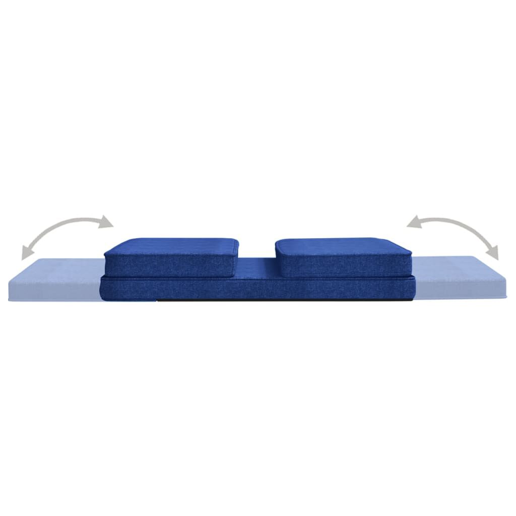 vidaXL Folding Floor Chair Blue Fabric