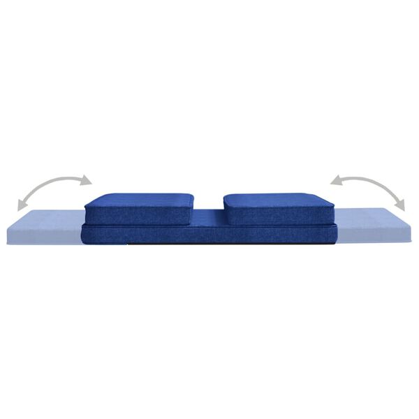 vidaXL Folding Floor Chair Blue Fabric
