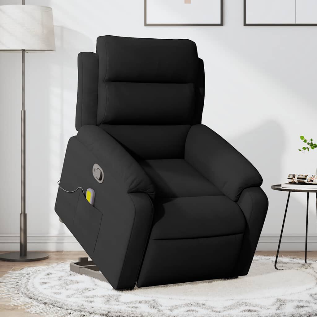 vidaXL Stand up Massage Recliner Chair Black Velvet