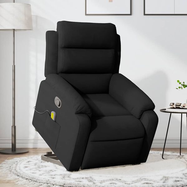 vidaXL Stand up Massage Recliner Chair Black Velvet