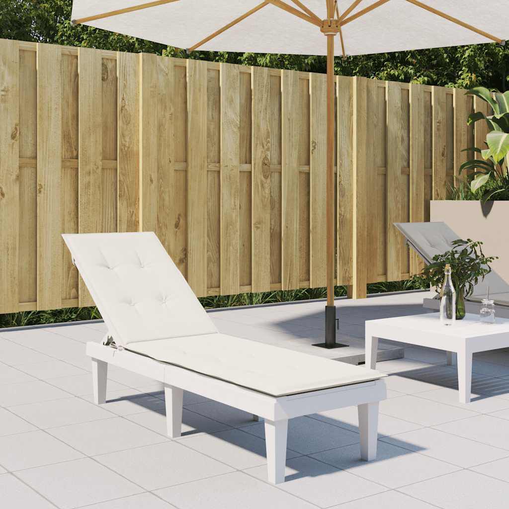 vidaXL Deck Chair Cushion Melange Cream (75+105)x50x4 cm Fabric