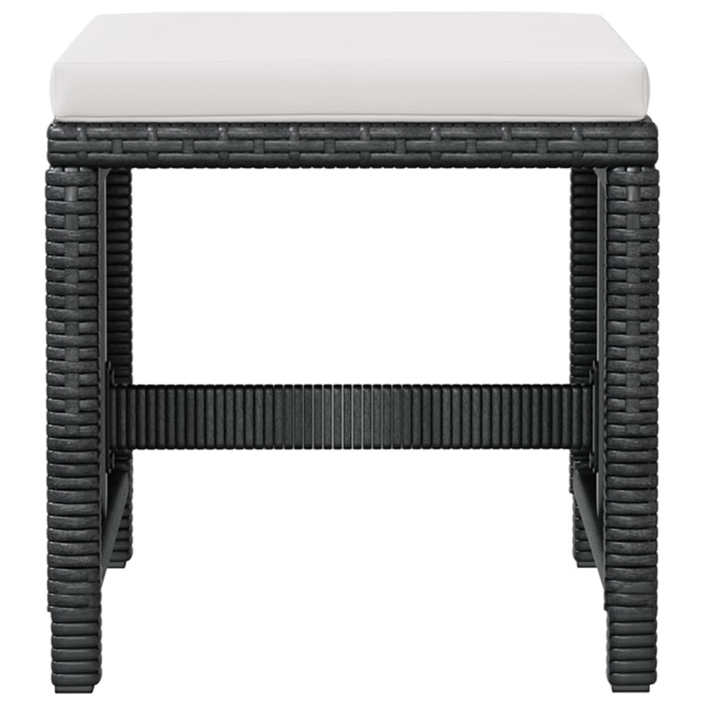 vidaXL 5 Piece Outdoor Dining Set Poly Rattan and Acacia Wood Black