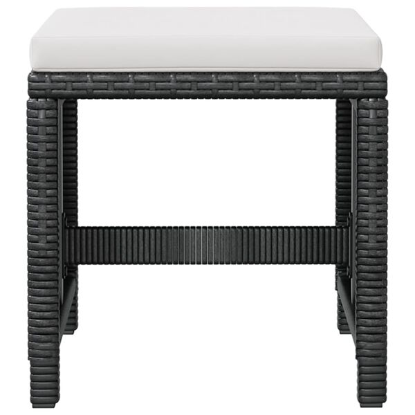 vidaXL 5 Piece Outdoor Dining Set Poly Rattan and Acacia Wood Black