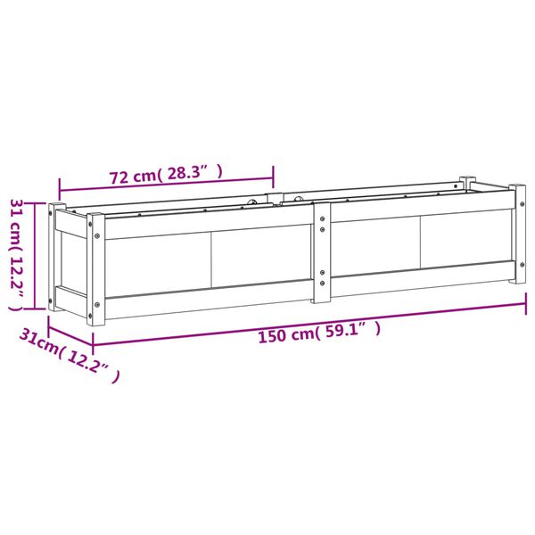 vidaXL Garden Planters 2 pcs Solid Wood Douglas