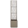 vidaXL Garden Planter Grey 36 x 36 x 140 cm Polypropylene