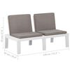 vidaXL Garden Lounge Bench with Cushion Plastic White