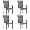 vidaXL 5 Piece Garden Dining Set Poly Rattan Grey
