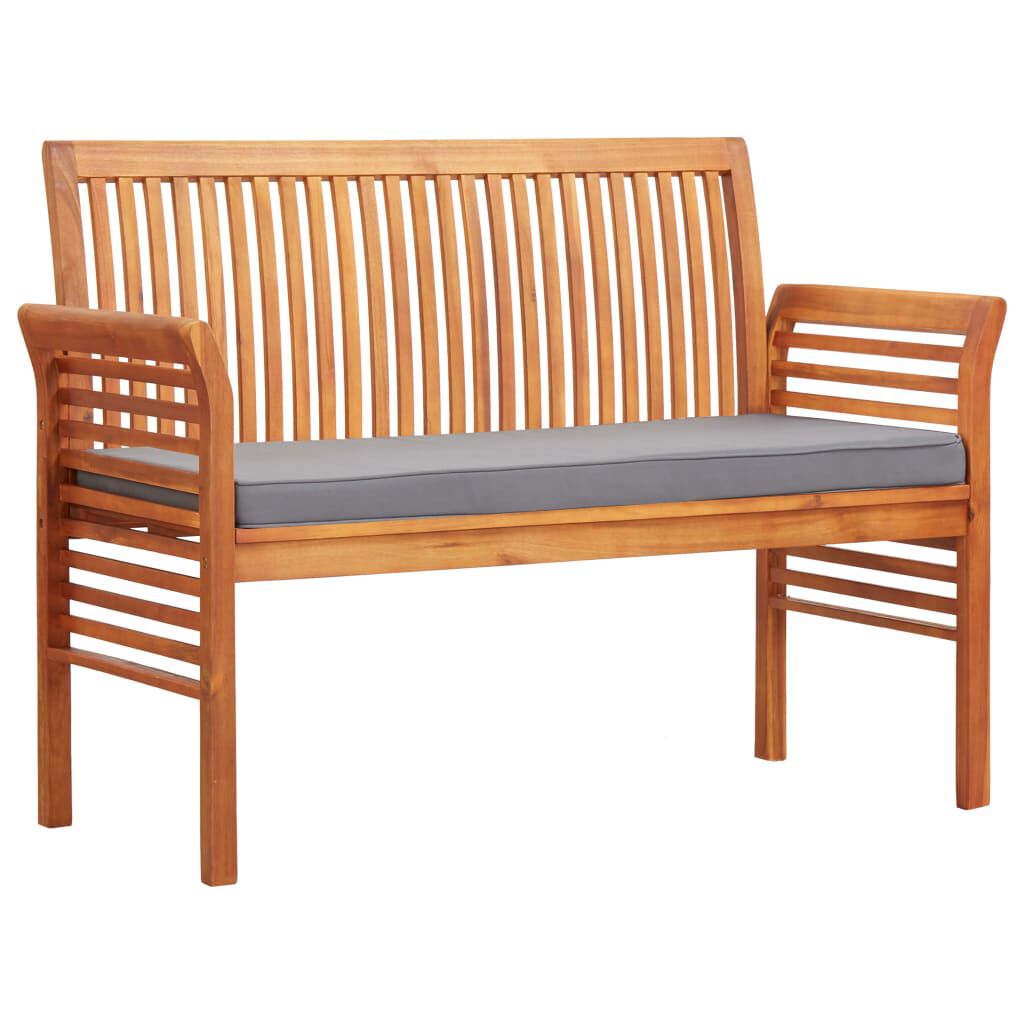 vidaXL 2-Seater Garden Bench with Cushion 120 cm Solid Wood Acacia