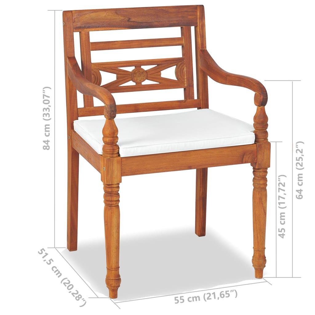vidaXL 4 Piece Outdoor Lounge Set with Cushions Solid Teak Wood