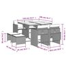 vidaXL 11 Piece Garden Dining Set with Cushions Brown Poly Rattan