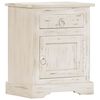 vidaXL Bedside Cabinet White 40x30x50 cm Solid Mango Wood