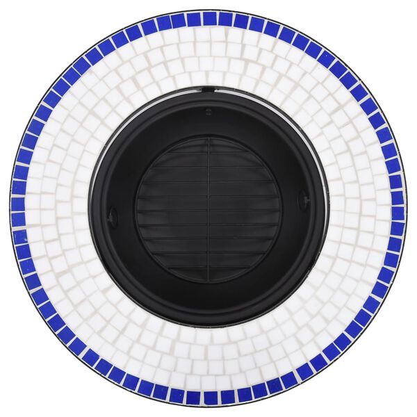 vidaXl Mosaic Fire Pit Blue and White 68cm Ceramic