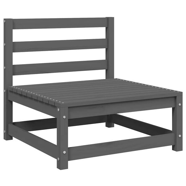 vidaXL 3 Piece Garden Lounge Set Grey Solid Pinewood