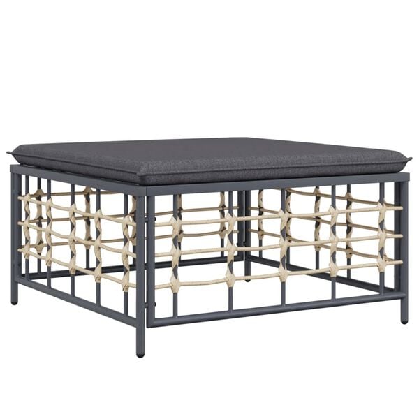 vidaXL 5 Piece Garden Lounge Set with Cushions Anthracite Poly Rattan