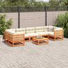 vidaXL 8 Piece Garden Sofa Set with Cushions Wax Brown Solid Wood Pine