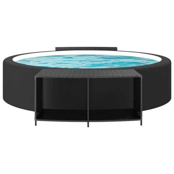 vidaXL Storage Shelves 2 pcs Black Poly Rattan