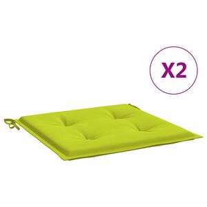 vidaXL Garden Chair Cushions 2 pcs Bright Green 40x40x4 cm Oxford Fabric