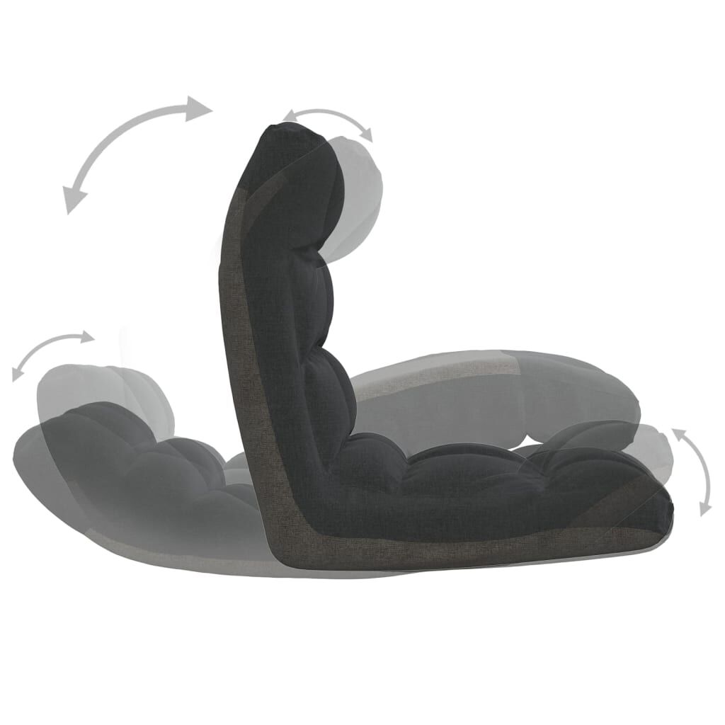 vidaXL Folding Floor Chair Black Fabric