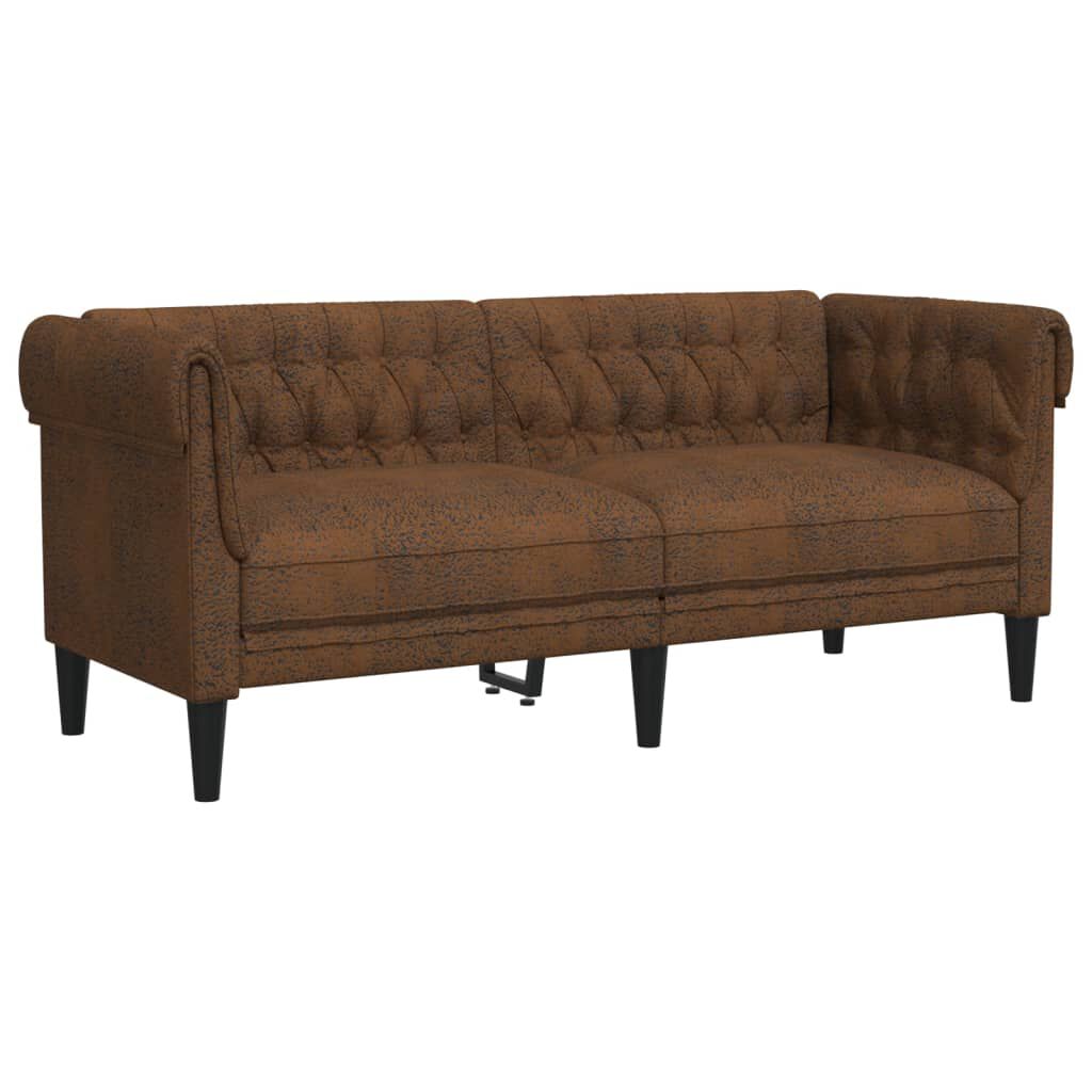 vidaXL 2 Piece Sofa Set Brown Fabric