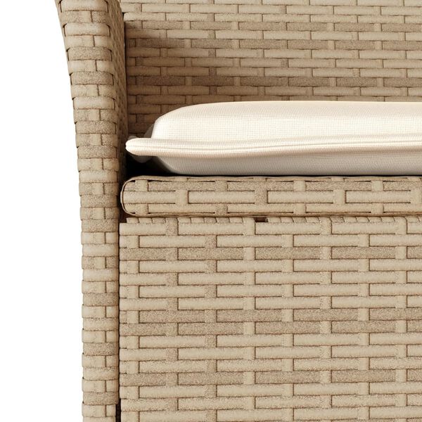 vidaXL Garden Chairs with Cushions 2 pcs Beige Poly Rattan