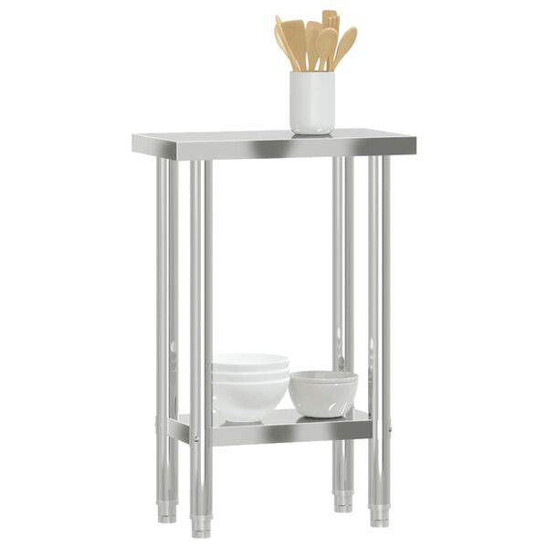 vidaXL Kitchen Work Table 55x30x85 cm Stainless Steel