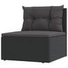 vidaXL 6 Piece Garden Lounge Set with Cushions Black Poly Rattan
