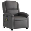 vidaXL Electric Massage Recliner Chair Grey Real Leather