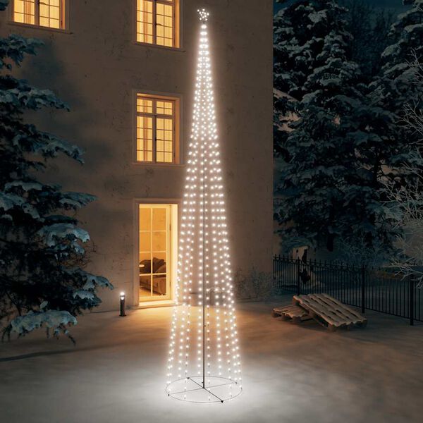 vidaXL Christmas Cone Tree Cold White 732 LEDs 160x500 cm
