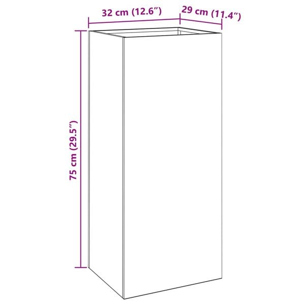 vidaXL Planter 32x29x75 cm Corten Steel