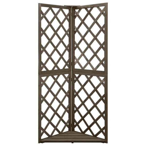 vidaXL Corner Trellis Grey 50x50x145 cm Solid Fir Wood
