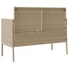 vidaXL Garden Bench with Cushions Beige Poly Rattan
