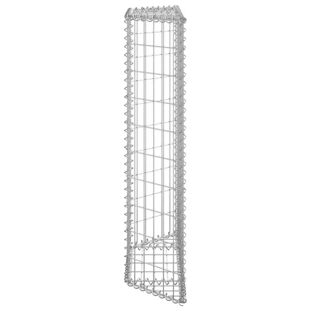 vidaXL Trapezium Gabion Raised Bed Galvanised Steel 80x20x100 cm