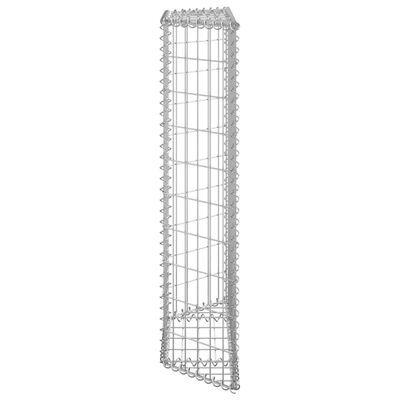 vidaXL Trapezium Gabion Raised Bed Galvanised Steel 80x20x100 cm