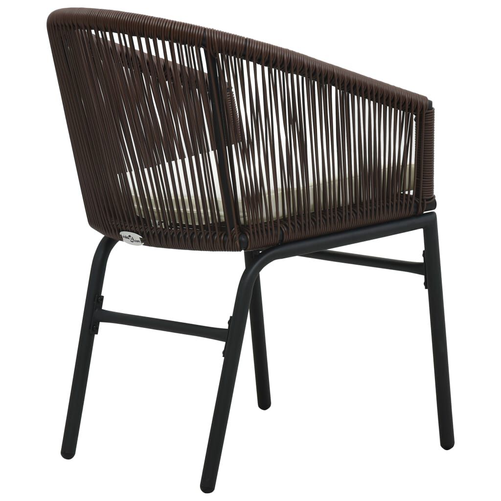 vidaXL Garden Chairs 2 pcs Brown PE Rattan