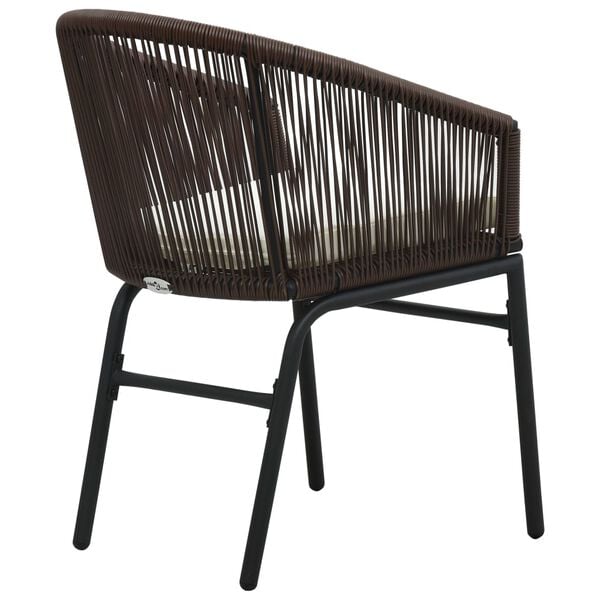 vidaXL Garden Chairs 2 pcs Brown PE Rattan