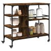 vidaXL Kitchen Trolley Smoked Oak 100x45x89.5 cm Engineered Wood