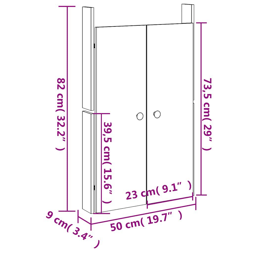 vidaXL Outdoor Kitchen Doors Black 50x9x82 cm Solid Wood Pine