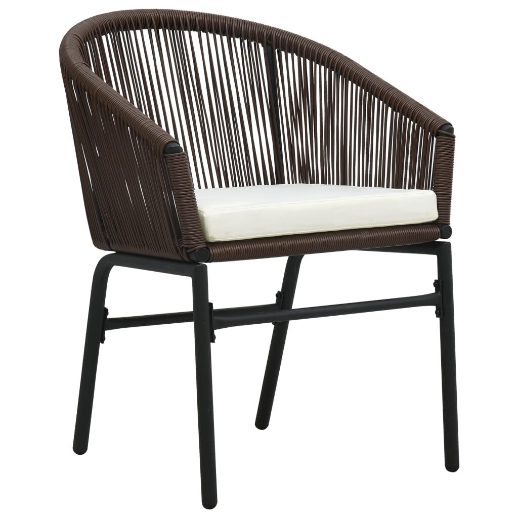 vidaXL Garden Chairs 2 pcs Brown PE Rattan