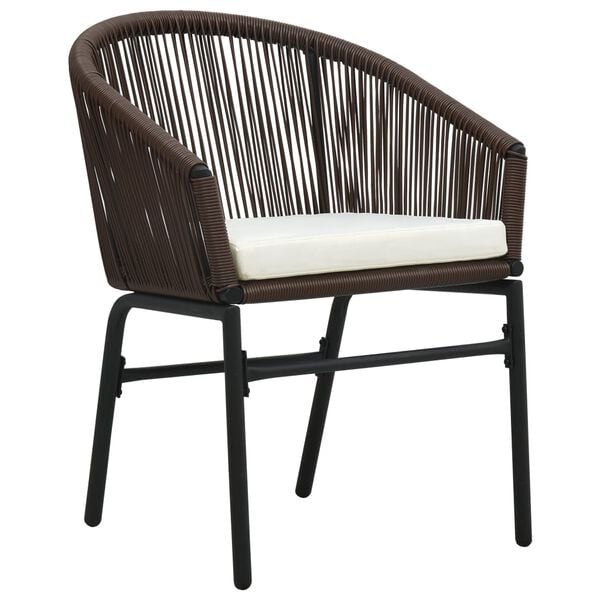 vidaXL Garden Chairs 2 pcs Brown PE Rattan