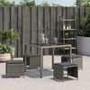vidaXL Garden Stools with Cushions 4 pcs Grey 40x40x35 cm Poly Rattan